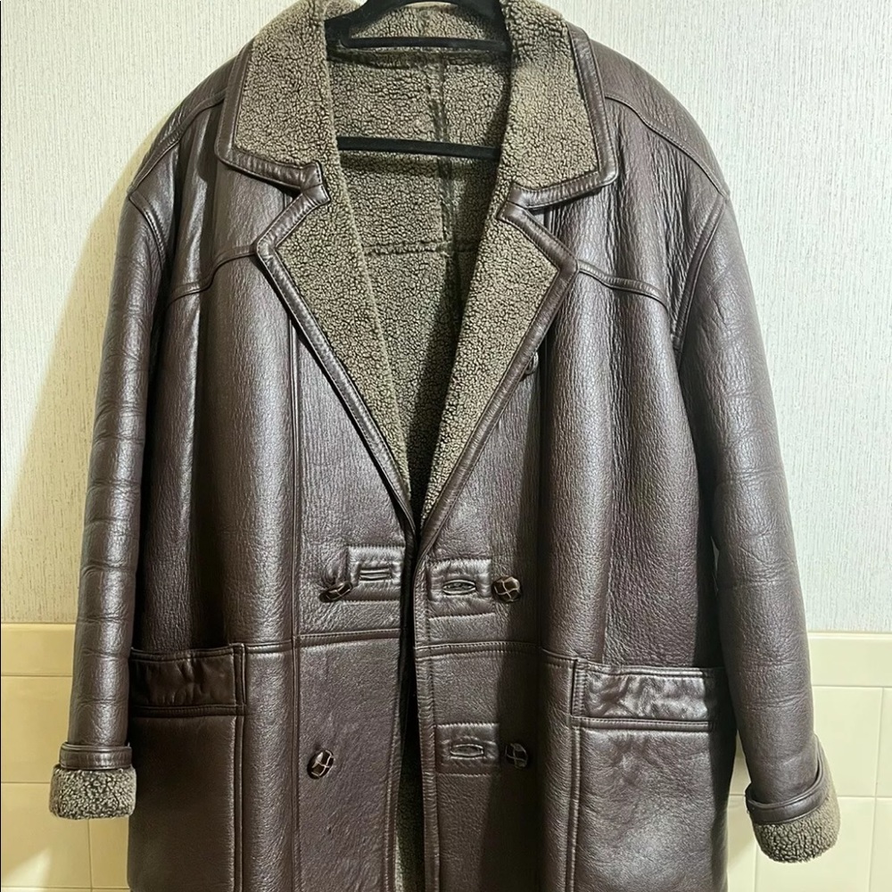 Mens Brown Leather Coat